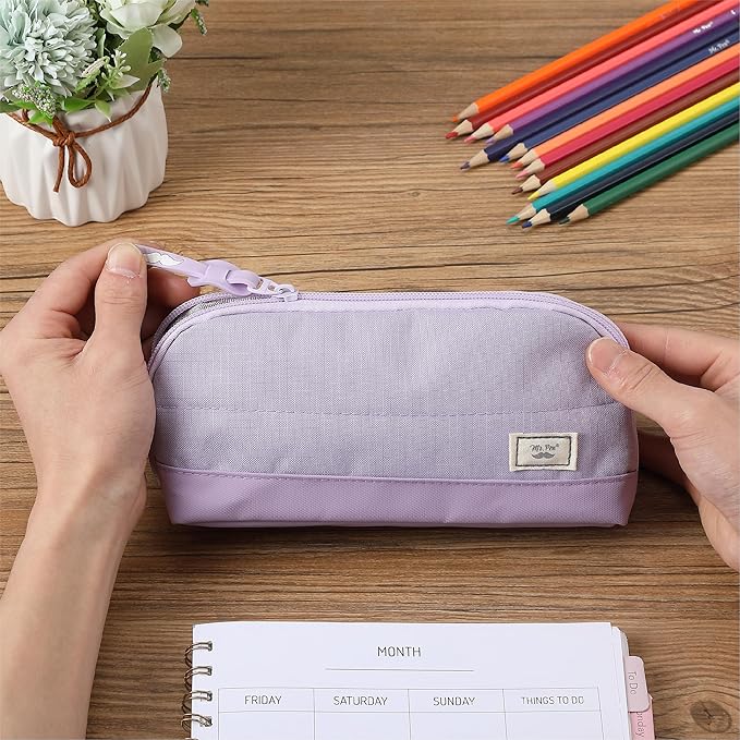 Mr. Pen- Fabric Pencil Case Pouch, Purple, Triangular Shape Pencil Pouch