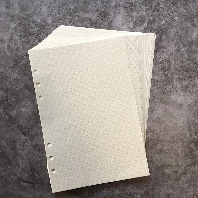 Zelten Refills/Loose Leaves for A5 Cover Ring Binder/Personal Organizer/Planner(A5 6 Holes, Grid Graph)