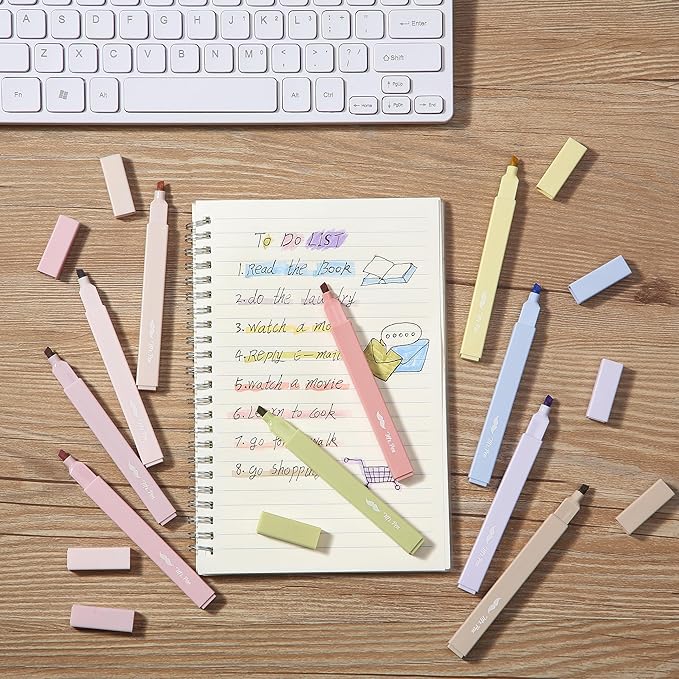 Mr. Pen- Aesthetic Highlighters No Bleed, 10 Pack, Assorted Colors, Chisel Tip, Cute Highlighters Assorted Colors for Journaling, Highlighting, Underlining, Fast Dry, Back to School Supplies