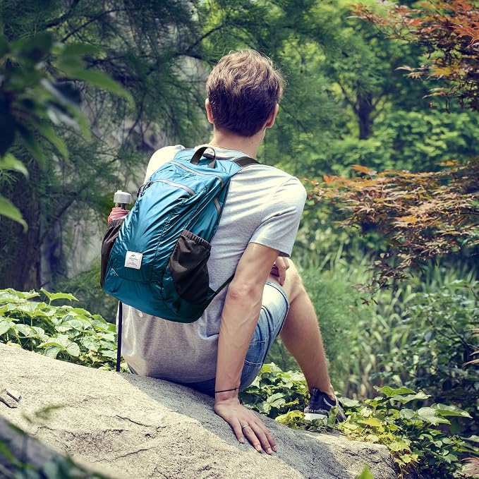 Naturehike 18L Lightweight Hiking Backpack, Waterproof Camping Packable Backpack Ultralight for Travel, Airplane, Small Hiking Daypack for Adults, Blue