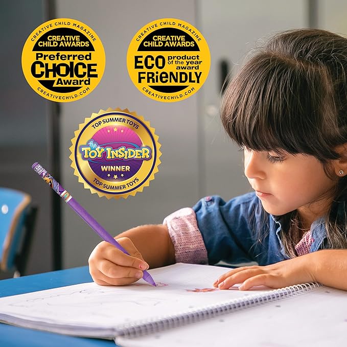 Safari Colored Smencils - Patented Gourmet Scented Colored Fun Pencils - Made from Recycled Newspapers, 10 Count - Gifts for Kids, School Supplies, Classroom Rewards, Student Prizes