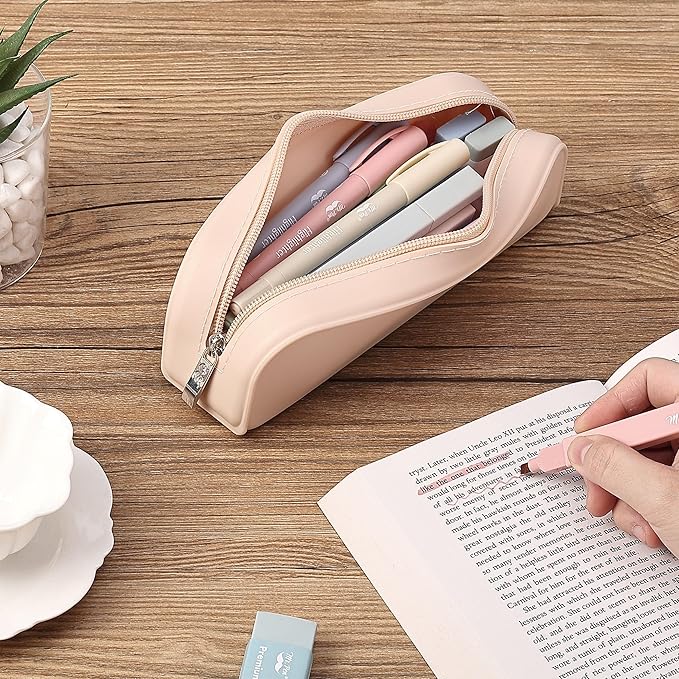 Mr. Pen- Silicone Pencil Case, Aesthetic Pencil Bag for Women, Makeup Pouch, Multifunctional Pouch for Stationery, Cosmetics and Electrical Goods Storage