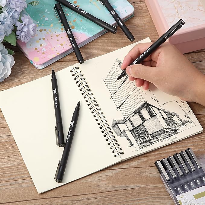 Mr. Pen- Drawing Pens for Artists, 0.8mm, 12 Pack, Black, Micro Pens for Drawing, Fine Point