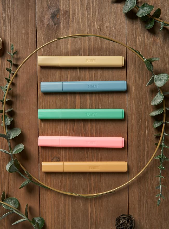 BLIEVE Bible Highlighters No Bleed Through, Chisel Tip, 5 Pack | No Smear, Quick-Dry, Aesthetic Cute Pastel Colors For Bible & Journaling (Vintage Edition)