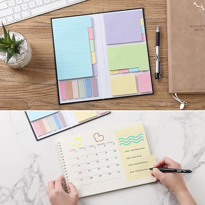 Mr. Pen- Sticky Notes Set, 410 Pack, Ruled, Dotted & Blank Notes with 150 Index Tabs, Divider Sticky Pads for Bible Study, Office, School, Planning, Journaling & Organization