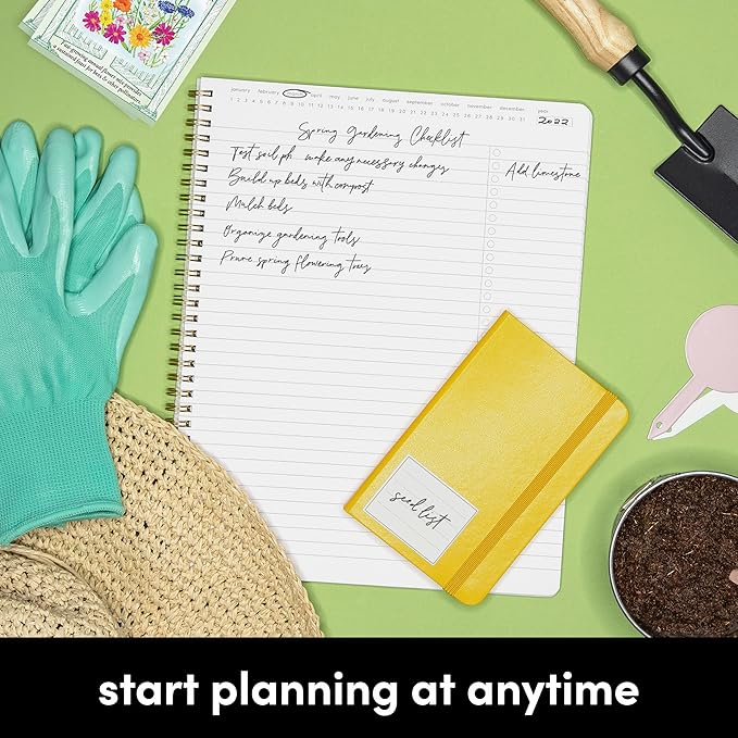 PAPERAGE Undated Daily Planner & To Do List Notepad (Dark Green), 8.5 in x 11 in, Spiral Bound Planner Notebook for Work, School or Home, 104 Lined Pages With Date Tracker for Plans & Notes