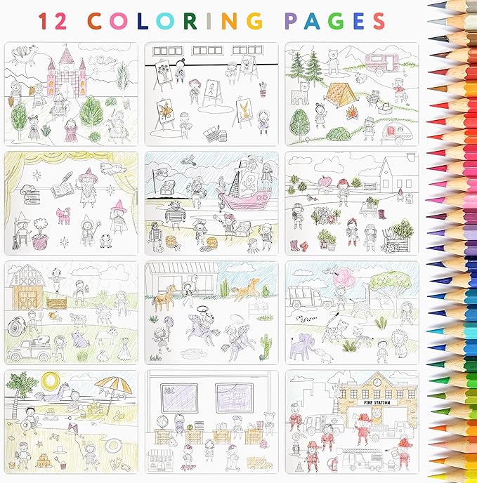 ZICOTO Fun Sticker Book for Toddlers 2-4 Years - Perfect Kids Activity Book with 500+ Beautiful Stickers & 12 Themes for Entertaining Boys & Girls 4-8 While Traveling - Incl. Coloring Pages
