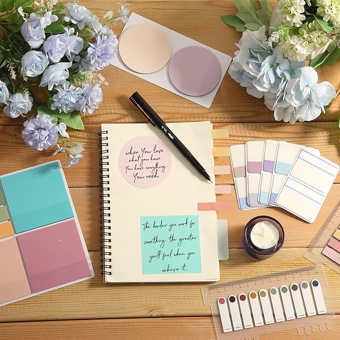 Mr. Pen- Transparent Sticky Notes Set, 1000 Sheets, Transparent Sticky Notes Tabs with Marker Pen for Bible Study, Office, School, Planning, Journaling & Organization