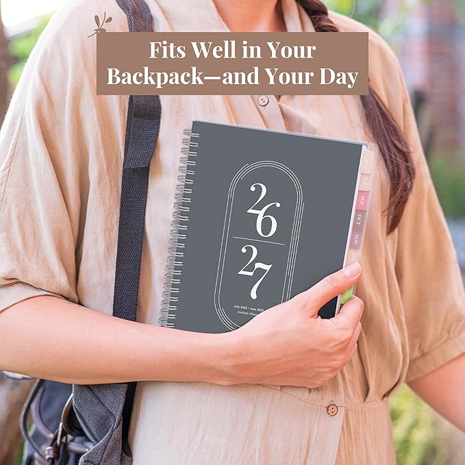 Rileys Academic Planner 2026-2027, Daily, Weekly & Monthly Planner, July 2026 - June 2027, Student Notes Pages, Twin-Wire Binding, Weekly Agenda for School & Work (8 x 6-Inches, Black)