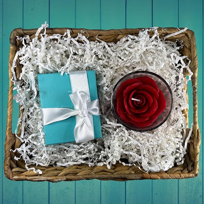 Mood Lab Crinkle Cut Paper Shred Filler - 1 LB White - Shredded Cut Paper for Basket Filling - Gift Box Kraft Wrapping Paper
