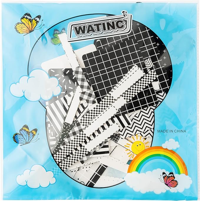 WATINC 97pcs Class Jobs Bulletin Board Set, Classroom Jobs Chart with Name Tags, Back to School Schedule Boards Pocket Behavior Chart for Classroom Chalkboard Walls Decoration (Black White Stripe)
