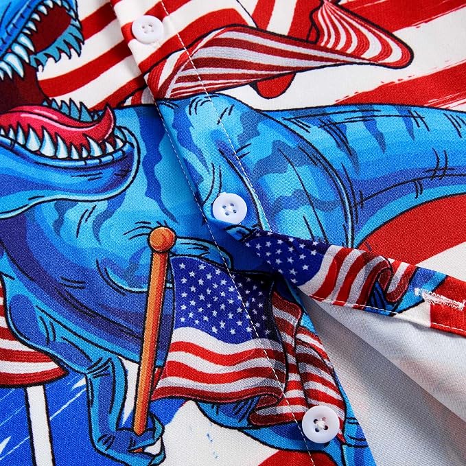 Enlifety 2-10T Kids Hawaiian Shirt Boys Short Sleeve Button Down Shirts Hawaii Summer Casual Blouse