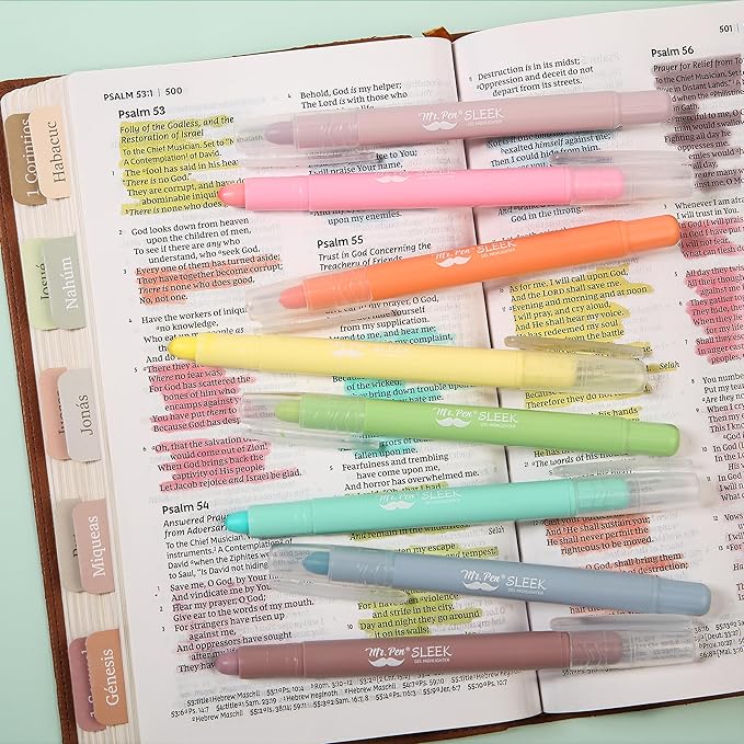 Mr. Pen- No Bleed Gel Highlighters, Candy Colors, 8 Pack, Bible Highlighters and Pens No Bleed, Bible Markers for Study, Journaling, School Supplies and Accessories