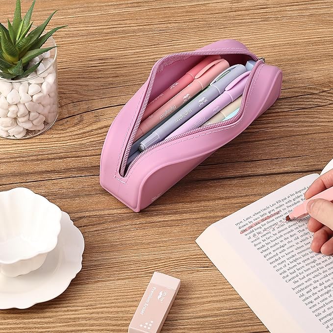 Mr. Pen- Silicone Pencil Case, Aesthetic Pencil Bag for Women, Makeup Pouch, Multifunctional Pouch for Stationery, Cosmetics and Electrical Goods Storage