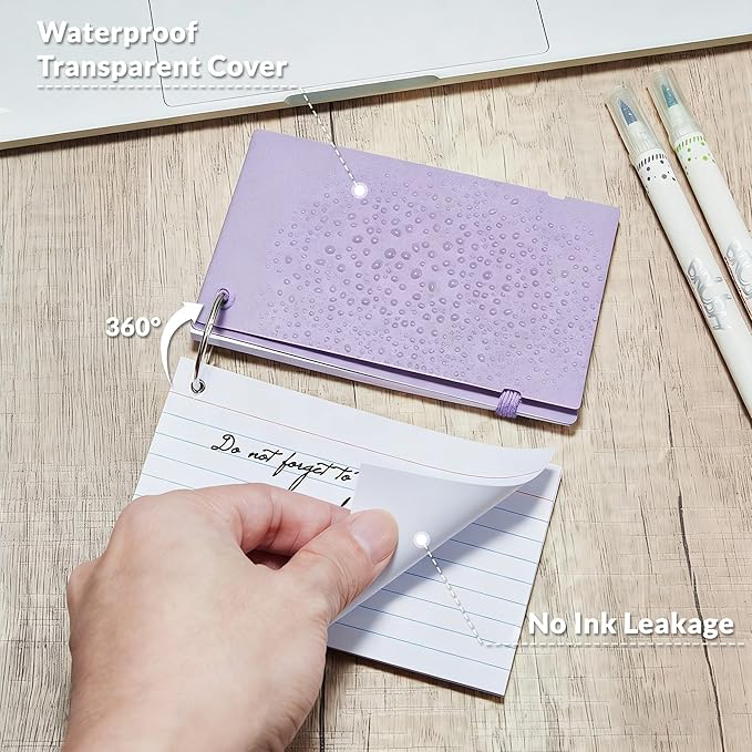 NEEWAY Ruled Index Cards with Ring 3x5 Inches, 200 Count Note Cards Lined, Flash Cards with Rings for Studying, Home and Office (Pastel)