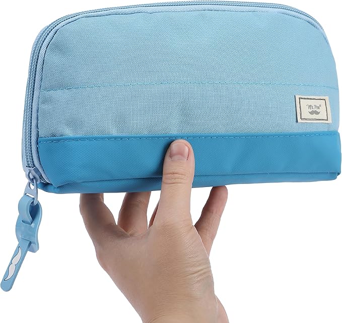 Mr. Pen- Fabric Pencil Case Pouch, Blue, Triangular Shape Pencil Pouch