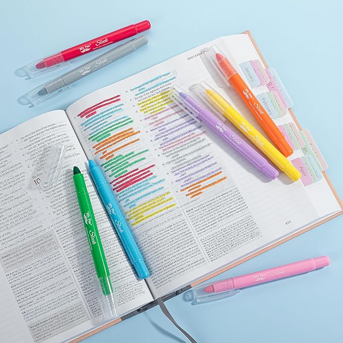 Mr. Pen- No Bleed Gel Highlighters, Assorted Colors, 8 Pack, Bible Highlighters and Pens No Bleed, Bible Markers for Study, Journaling, School Supplies and Accessories