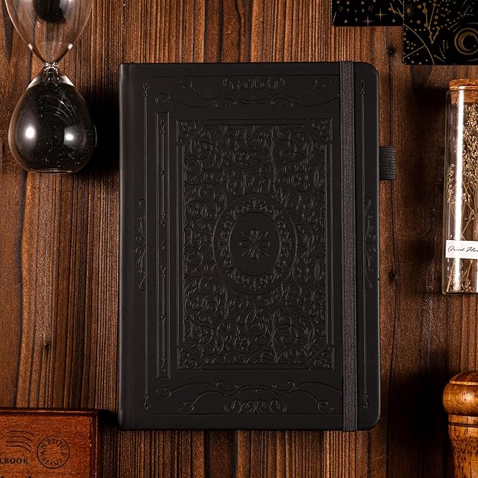 TIEFOSSI Dotted Journal Notebook, 160gsm 190 Numbered Thick Paper, A5 Hardcover Dotted Grid Diary for Women Men Work Writing, Journaling, Drawing, 5.8 x 8.3 in