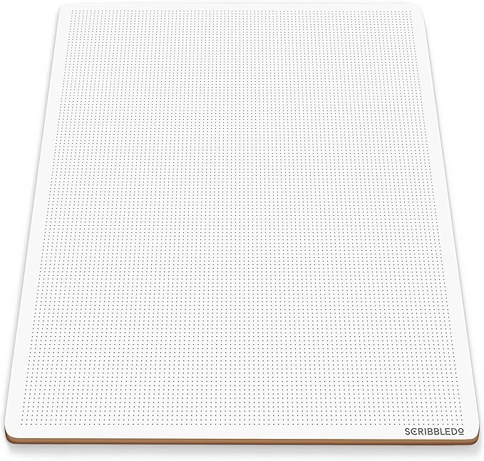 Scribbledo Dotted Dry Erase Board Graph Whiteboard 9" x 12" Bullet Dot Grid Paper for Home School Classroom Kids and Students Portable Dot Grid Board for Notes Drawing graphing and Calligraphy