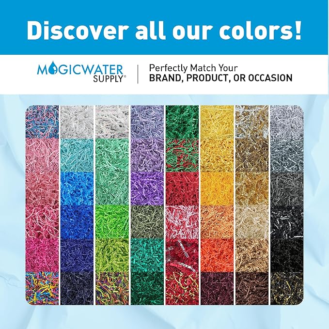 MagicWater Crinkle Cut Paper for Gift Baskets - 2LB - Yellow Orange - Perfect for Shredded Paper Filler, Basket Filler, Gift Boxes, Bridesmaid Gifts, Christmas Stuffers & More – Ideal for All Occasions