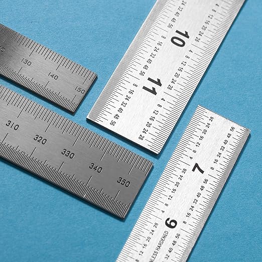 Mr. Pen- Machinist Ruler, 4 Pack, (6, 8, 12, 14 Inch), Stainless Steel Metric & Imperial, Precision Measuring Tool, 1/64", 1/32", 0.5 mm Graduation for Engineering, Carpentry, Drafting, Office, School