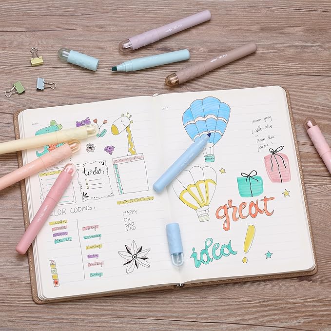 Mr. Pen- Aesthetic Highlighters, 8 pcs, Vintage Pastels Colors, Cute Highlighters Assorted Colors for Journaling, Highlighting, Underlining, Fast Dry, Back to School Supplies