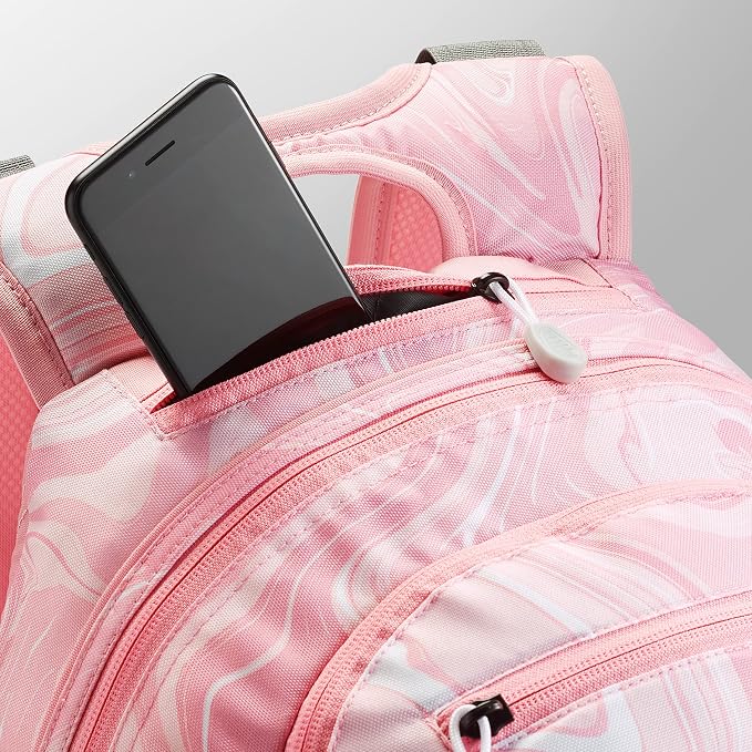 High Sierra Loop Backpack, Travel, or Work Bookbag with tablet sleeve, One Size, Pink Marble - Bubblegum Pink
