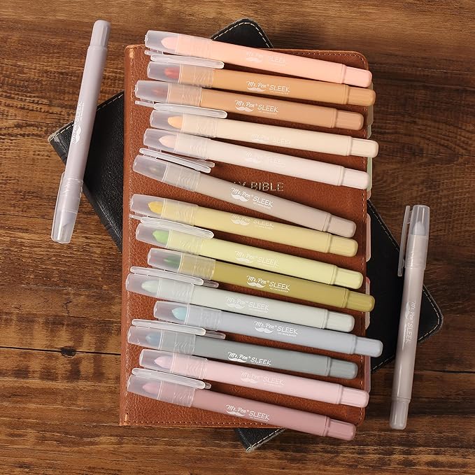 Mr. Pen- No Bleed Gel Highlighters, Soft & Muted Colors, 16 Pack, Bible Highlighters and Pens No Bleed, Bible Markers for Study, Journaling, School Supplies and Accessories