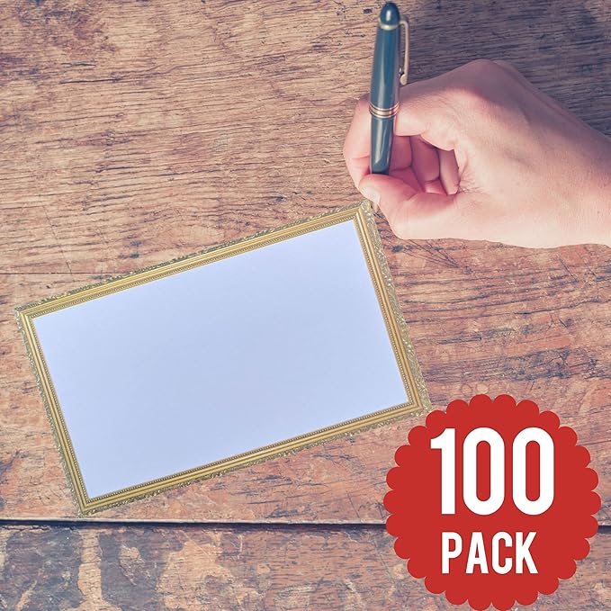 100 White Decorative Index Cards, 3X5 Index Cards 3X5 (100 Cards Per Pack, 3 x 5 Inch) Flashcards, Study Cards, Patterned Note Cards, Fancy Notecards