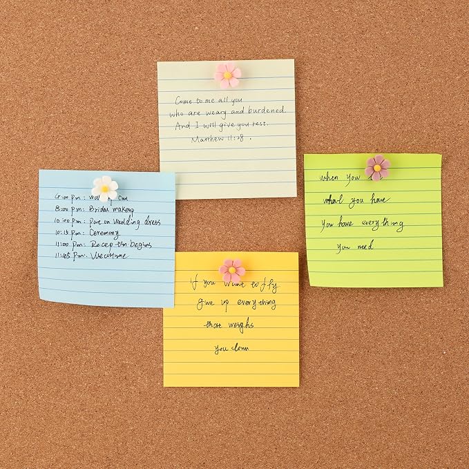 Mr. Pen- Lined Sticky Notes, 4" x 4", 12 Pads, 45 Sheets/Pad, Pastel Color