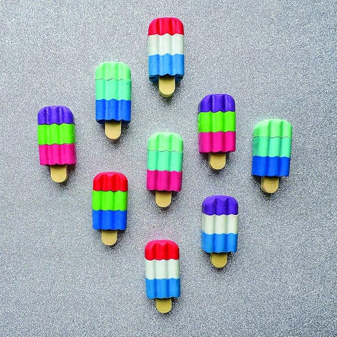 Raymond Geddes Scented 3D Ice Cream Bar Erasers (48 per Bag) - Mix and Match 3D Erasers for Kids - School Party Favors