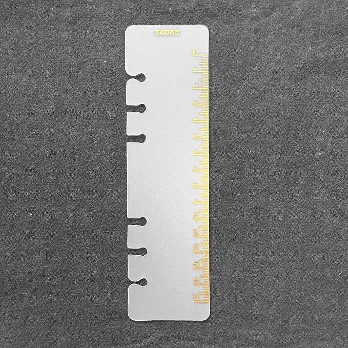 Zelten A6 Today Ruler Gold 6 Hole PVC Planner Insert, 10.5x14.8cm Pocket Journal Tool Page, Ring Binder Refill for Bullet Journaling Daily Tracking, A6 Size Personal Organizer