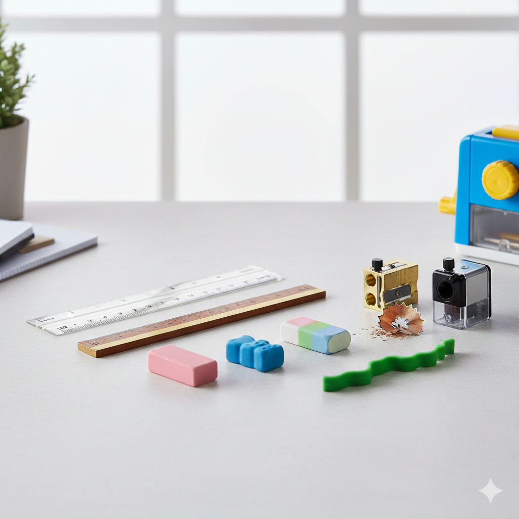 Erasers, Rulers & Sharpeners