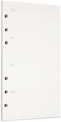 Zelten 1 Pack A6 45 Sheets/90 Pages Weekly Planner Loose Leaf Punched Paper Refills Paper for 6 Hole Binder Personal Organizer Diary Notebook Refillable Planner