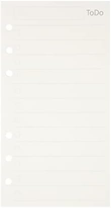Zelten 1 Pack A6 45 Sheets/90 Pages Todo Loose Leaf Punched Paper Refills Paper for 6 Hole Binder Personal Organizer Diary Notebook Refillable Planner