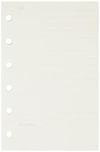 Zelten 1 Pack A7 45 Sheets/90 Pages Connell Loose Leaf Punched Paper Refills Paper for 6 Hole Binder Personal Organizer Diary Notebook Refillable Planner