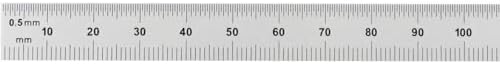 PEC Tools 12"/300mm Metal Ruler, Flexible, English & Metric, High Precision