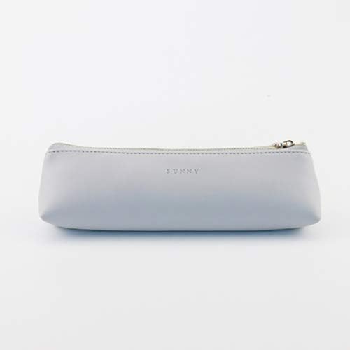 Doraking Pencil Bag Pen Case Cosmetic Makeup Bag Pen Pencil Stationery Pouch Bag Case/PU Leather Small Pencil Pouch Students Stationery Pouch Zipper Bag for Pens, Pencils, Markers (Purple Grey)