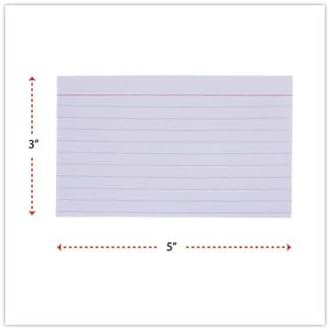 Universal 47210 Ruled Index Cards, 3 x 5, White, 100/Pack