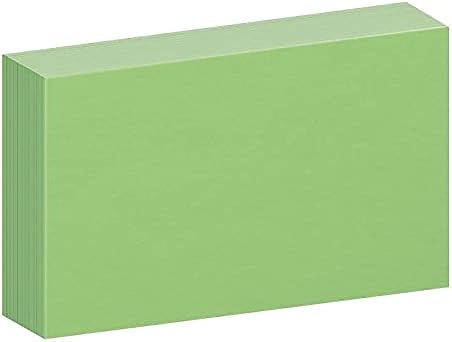 Oxford Blank Color Index Cards, 3" x 5", Green, 100 Per Pack (7320 GRE)
