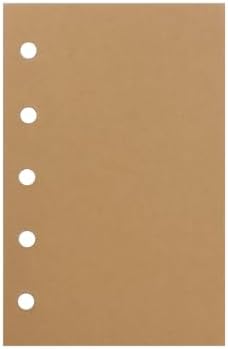 Zelten 1 Pack A8 40 Sheets/80 Pages Kraft Loose Leaf Punched Paper Refills Paper for 5 Hole Binder Personal Organizer Diary Notebook Refillable Planner