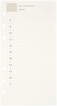 Zelten 1 Pack A6 45 Sheets/90 Pages Daily PlannerLoose Leaf Punched Paper Refills Paper for 6 Hole Binder Personal Organizer Diary Notebook Refillable Planner