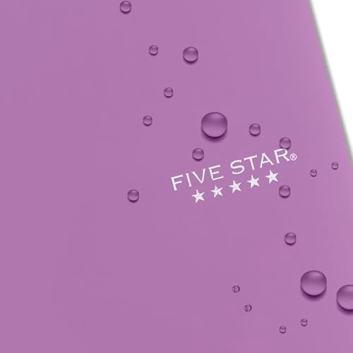 Five Star Spiral Notebook + Study App, 3 Subject, Wide Ruled Paper, 8" x 10-1/2", 150 Sheets, Fights Ink Bleed, Water Resistant Cover, Amethyst Purple (38737)