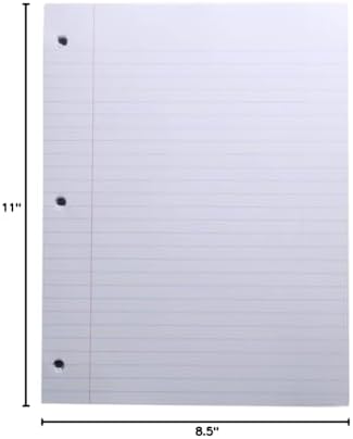 Top Flight Filler Paper, 8.5 x 11 Inches, Wide Rule, 200 Sheets (12803) White (Pack of 2)