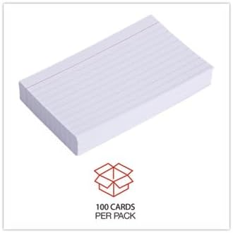 Universal 47210 Ruled Index Cards, 3 x 5, White, 100/Pack