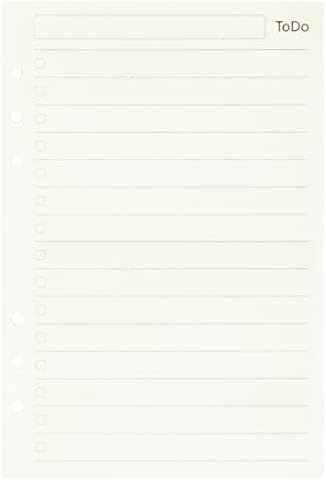 Zelten 1 Pack A5 45 Sheets/90 Pages Todo Loose Leaf Punched Paper Refills Paper for 6 Hole Binder Personal Organizer Diary Notebook Refillable Planner
