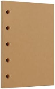 Zelten 1 Pack A8 40 Sheets/80 Pages Kraft Loose Leaf Punched Paper Refills Paper for 5 Hole Binder Personal Organizer Diary Notebook Refillable Planner
