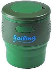 Sailing Collapsible Portable Reusable Silicone 12 fl oz Drinking/Coffee Cup/Mug. 100% food grade silicone. BPA Free (Dark Green)