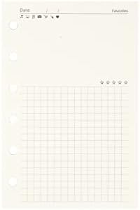 Zelten 1 Pack A7 45 Sheets/90 Pages FavoritesLoose Leaf Punched Paper Refills Paper for 6 Hole Binder Personal Organizer Diary Notebook Refillable Planner