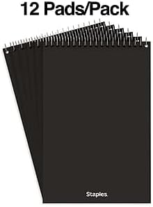 STAPLES Steno Pads, 6” x 9”, Graph Ruled, Cardstock Cover, 80 Sheets/Pad, 6‑Pack
